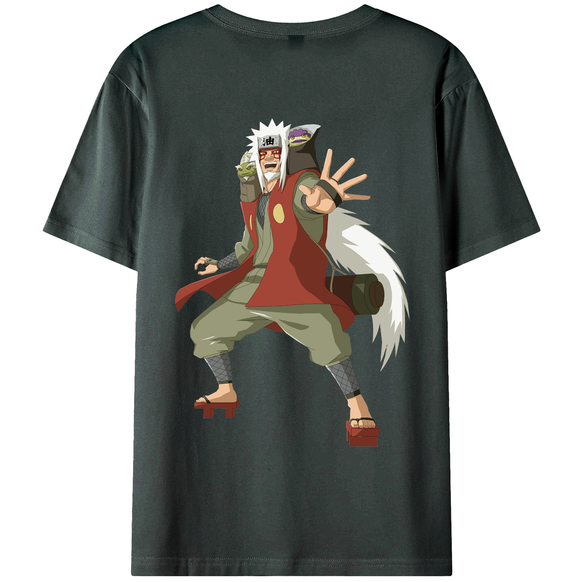 （画像用） NARUTO -ナルト- 自来也（じらいや） Jiraiya 綿100％ メンズ半袖Tシャツ（バックプリント） 通気性